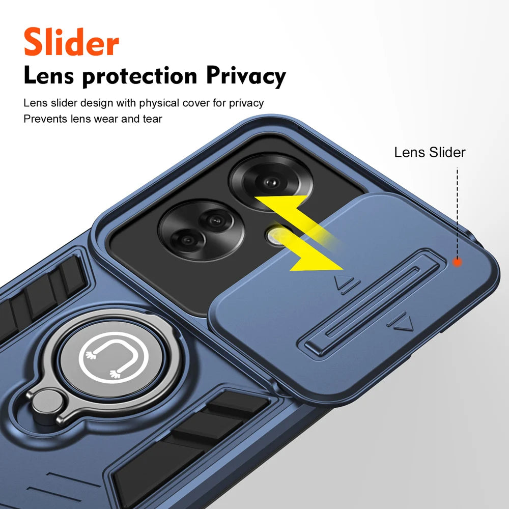 Shockproof Slide Camera Protection Ring Phone Case for OPPO Reno11 F