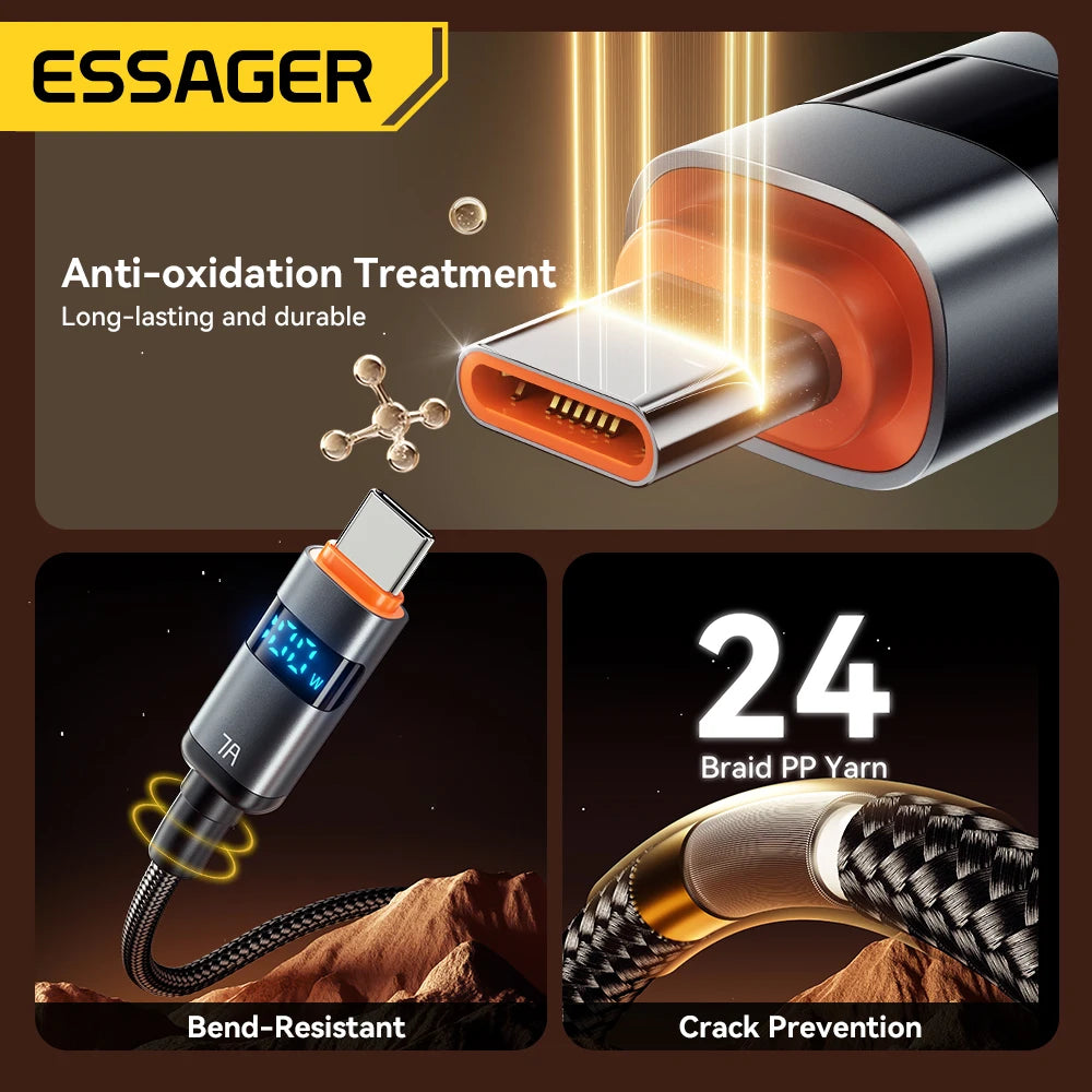 Essager 100W 7A USB Type-C Cable – High-Speed Charging & Data Transfer