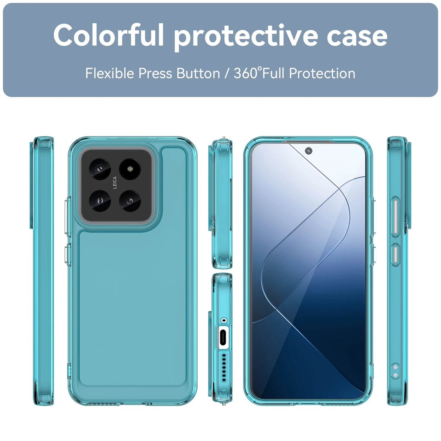 Candy Color Soft Flexible TPU Clear Case for Xiaomi 14 Series