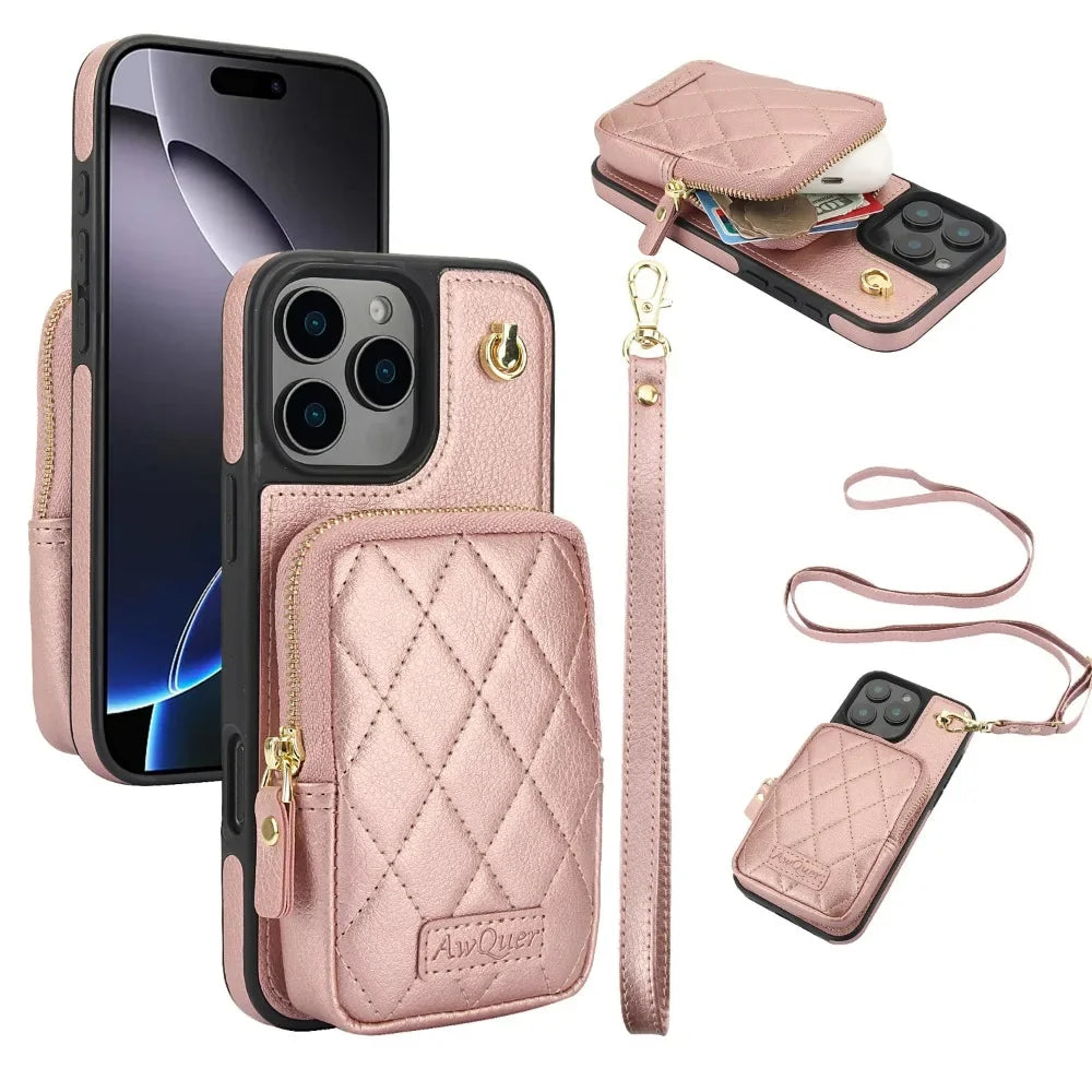 Versatile Crossbody Wallet Phone Case for iPhone 16 Series