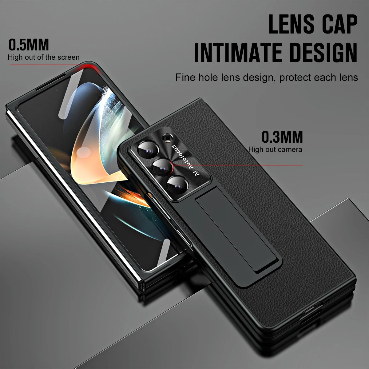 Electroplated Clemence Phone Case with Kickstand for Samsung Galaxy Z Fold 5