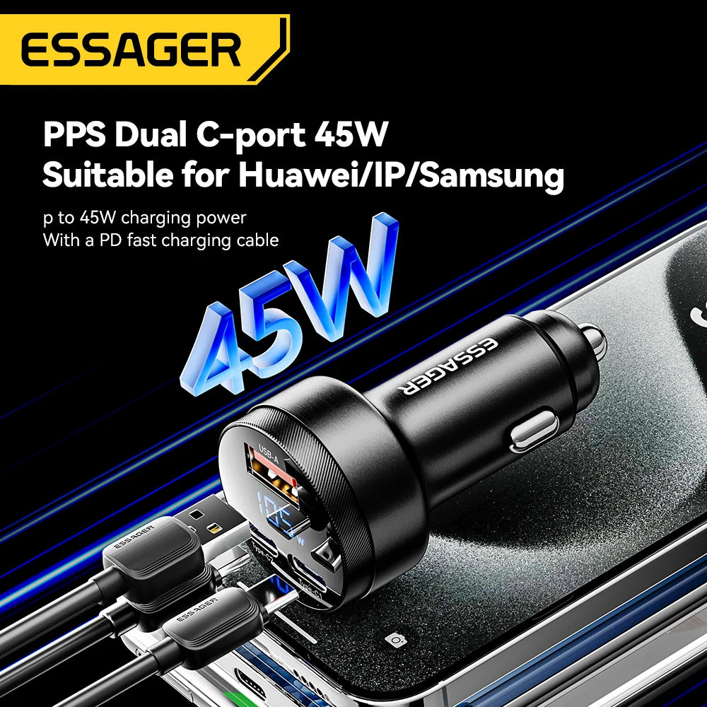 Essager 105W Car Charger with Digital Display