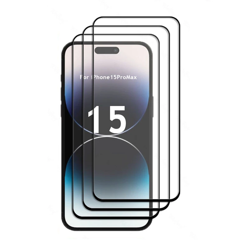 Tempered Glass Screen Protector and Camera Lens Film Set for iPhone 15 Series