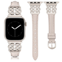 Dressy and Elegant Celtic Heart Knot Leather Band for Apple Watch