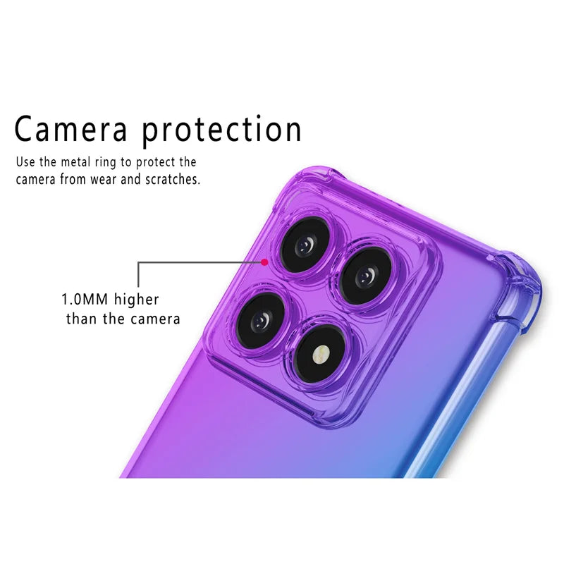 Shockproof Gradient TPU Clear Case for Xiaomi 14T Series