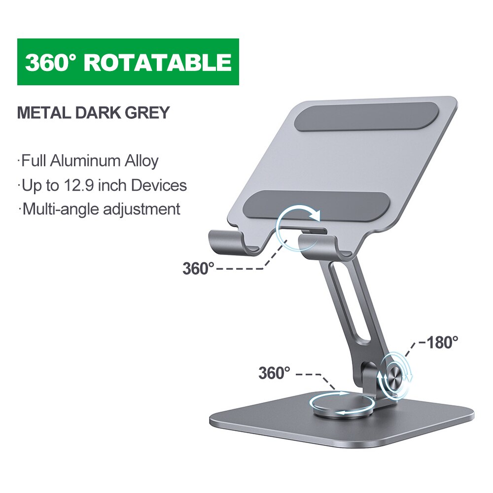 Aluminum Foldable 360-Degree Tablet Stand