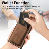 2-in-1 Magnetic Detachable Vintage Leather Case with Card Bag for Samsung Galaxy S24 Ultra