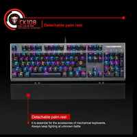 Motospeed CK108 104-Key Wired Mechanical Gaming Keyboard with RGB Backlight