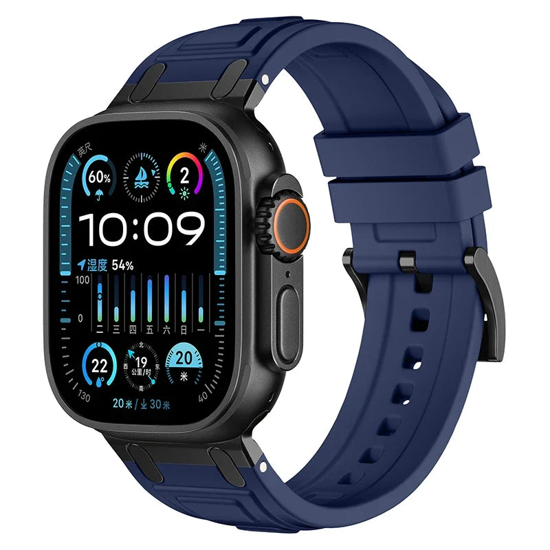 Silicone and Metal Hybrid Strap for Apple Watch Ultra