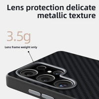 Samsung Galaxy S24 Series Shockproof Case with Carbon Fiber Leather and Magnetic Design