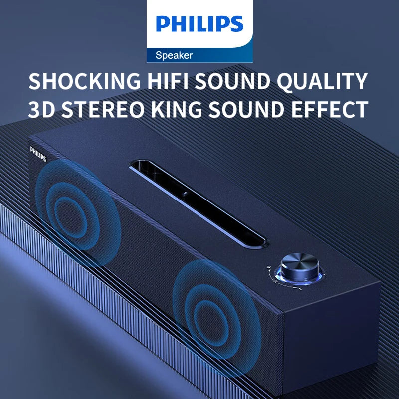 Philips SPA3808 Portable Desktop Speaker - Compact Sound with Powerful Performance