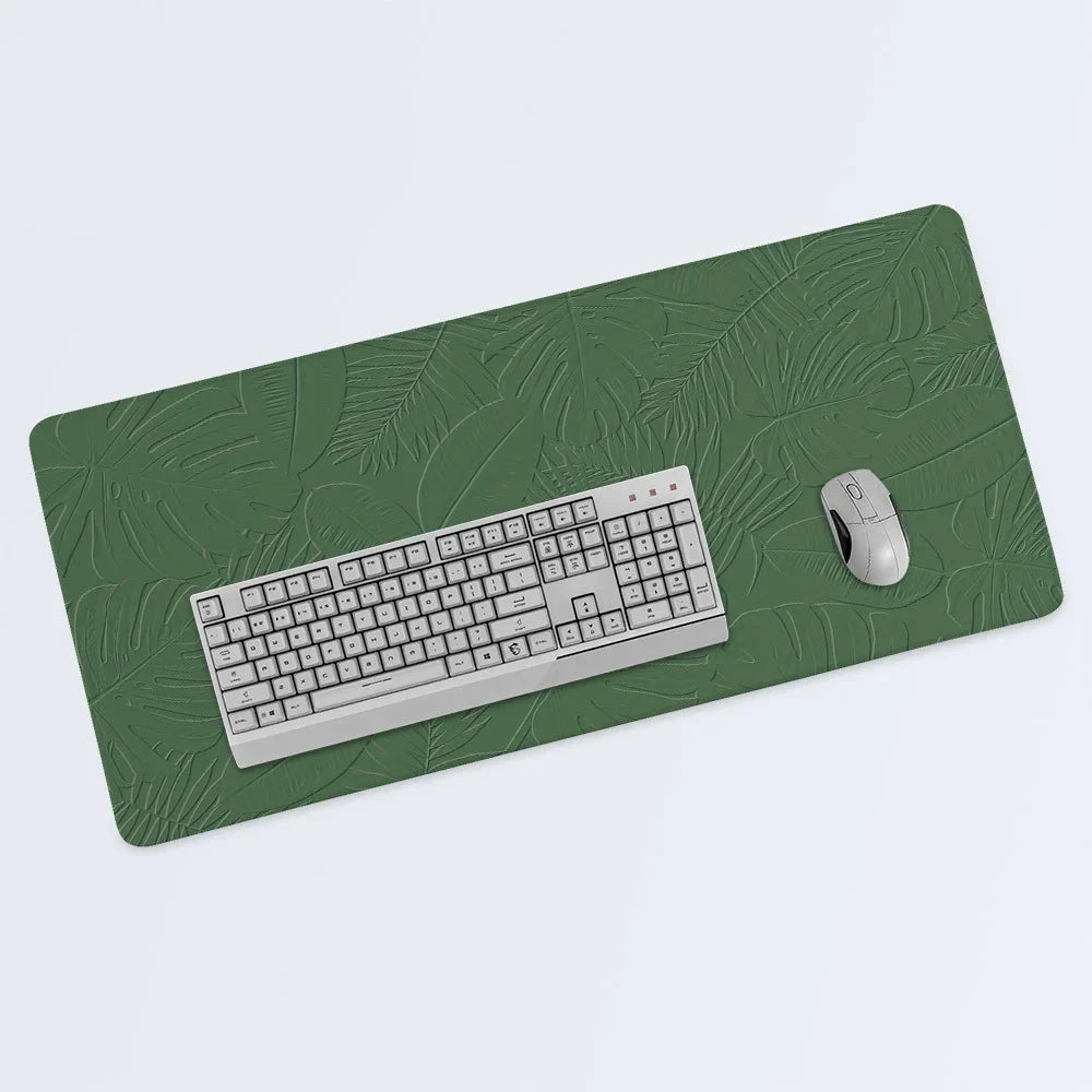 Green Leaves Gaming Mouse Pad with Anti-Slip Rubber Base