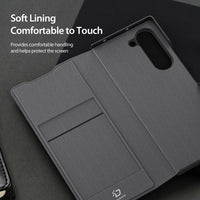 Magnetic Premium PU Leather Slim Folding Kickstand Case with Card Slot for Samsung Galaxy Z Fold 6 - Stylish & Functional