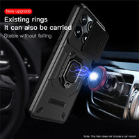 Shockproof Armor Slide Camera Lens Protection Ring Stand Phone Case for Xiaomi POCO X6 and POCO X6 Pro