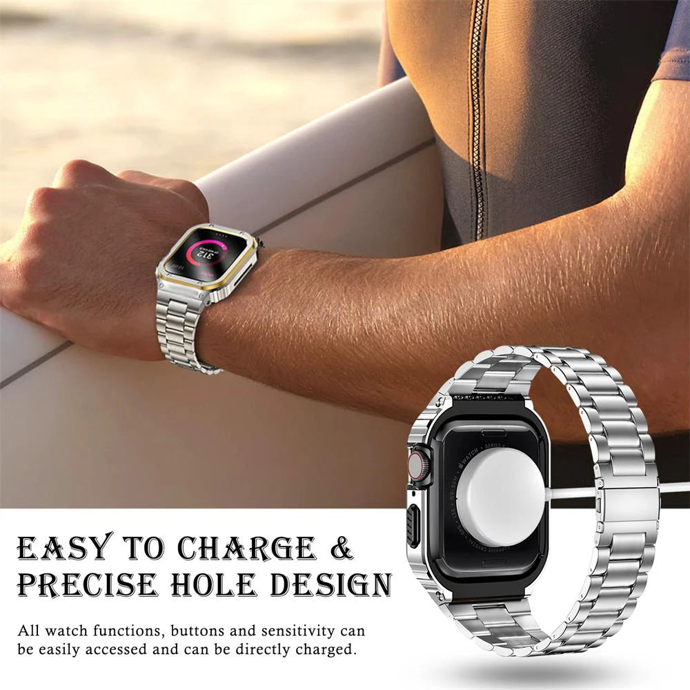 Stainless Steel Strap and Case for Apple Watch