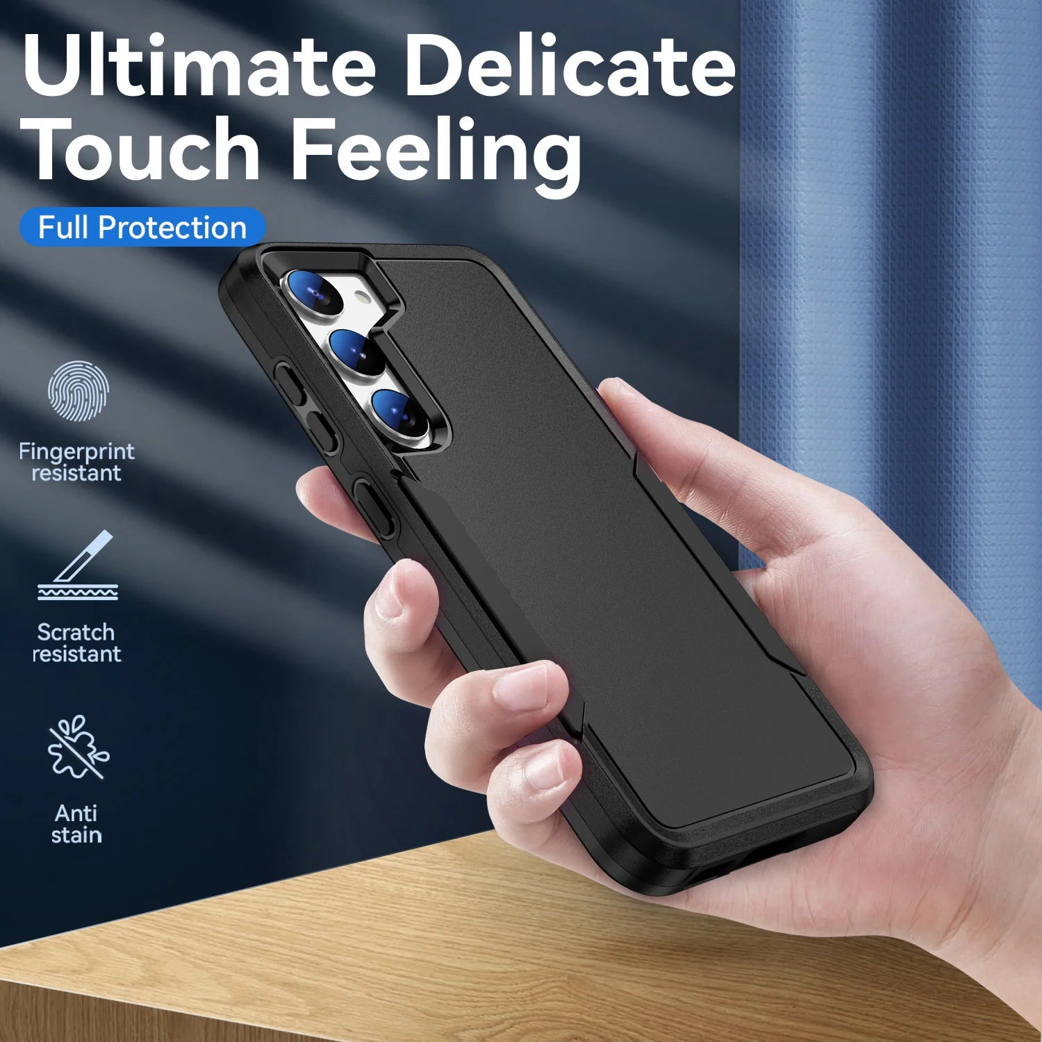 Dual Layer 2-in-1 Non-Fingerprint Hard Phone Case for Samsung Galaxy A55