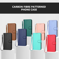 Carbon Fiber Texture Flip Leather Card Slot Wallet Case for Samsung Galaxy S23 Series