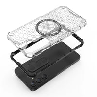 Honeycomb Translucent Magnetic Wireless Charging Phone Case for Samsung Galaxy S23 Series