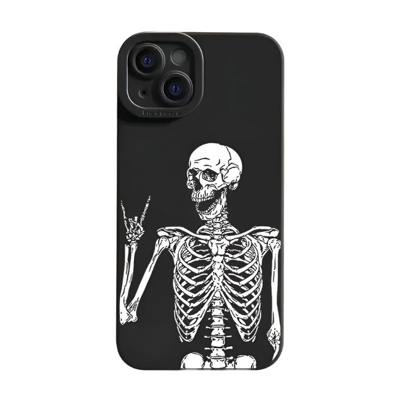 Skeleton Skull Shockproof Soft Silicone Phone Case for iPhone 15 Series