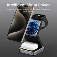 CABLETIME 3-in-1 Foldable Magnetic Wireless Charger Stand