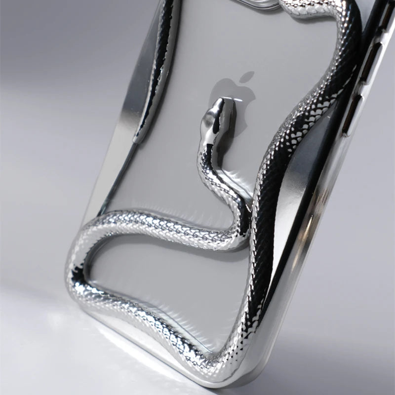 Electroplated 3D Snake Bumper Case for iPhone 16 Series