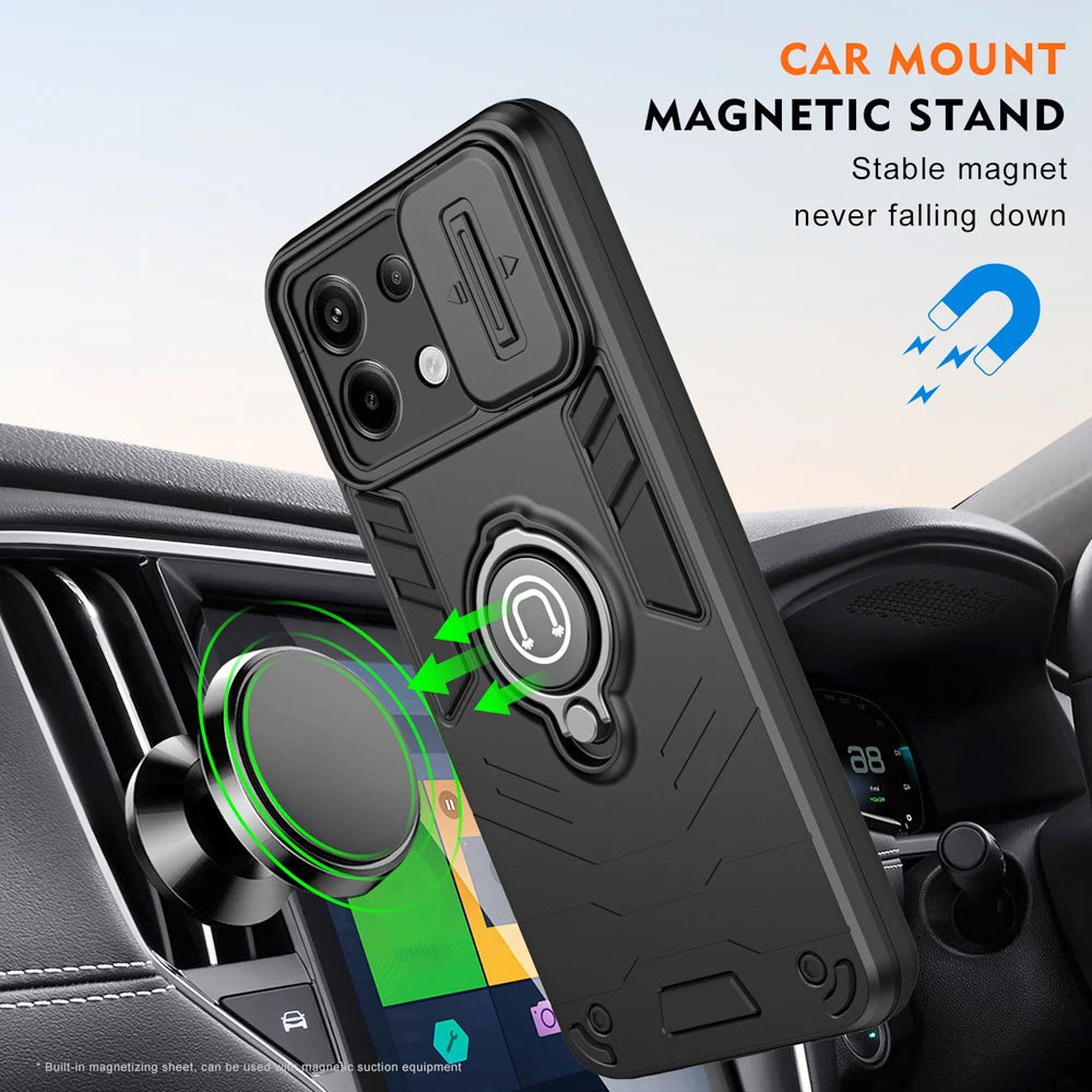 Shockproof Case with Slide Camera Protection Ring for Xiaomi Redmi Note 13 Series