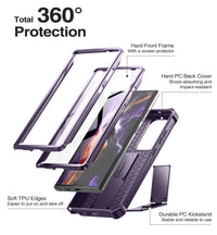 Full Body Heavy Duty Military Grade Protection Case with Built-in Screen Protector and Kickstand for Samsung Galaxy S23 Ultra