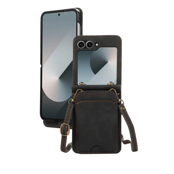 Crossbody PU Leather Phone Case with Card Holder for Samsung Galaxy Z Flip 5