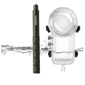 50m Waterproof Dive Case Housing + 114 Invisible Original Selfie Stick Kit for Insta360 X4