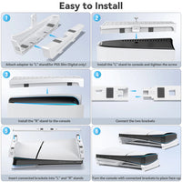 PlayStation 5 Slim Horizontal Stand with Enhanced Support Rods - Stable & Secure