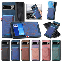 Jeans Pocket Magnetic Kickstand Leather Wallet Case with Card Slot for Google Pixel 8 Series