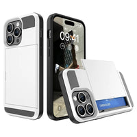 iPhone 15 Series Dual Layer Case with Sliding Card Holder