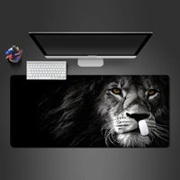 Lion Printed Black Keyboard Mousepad