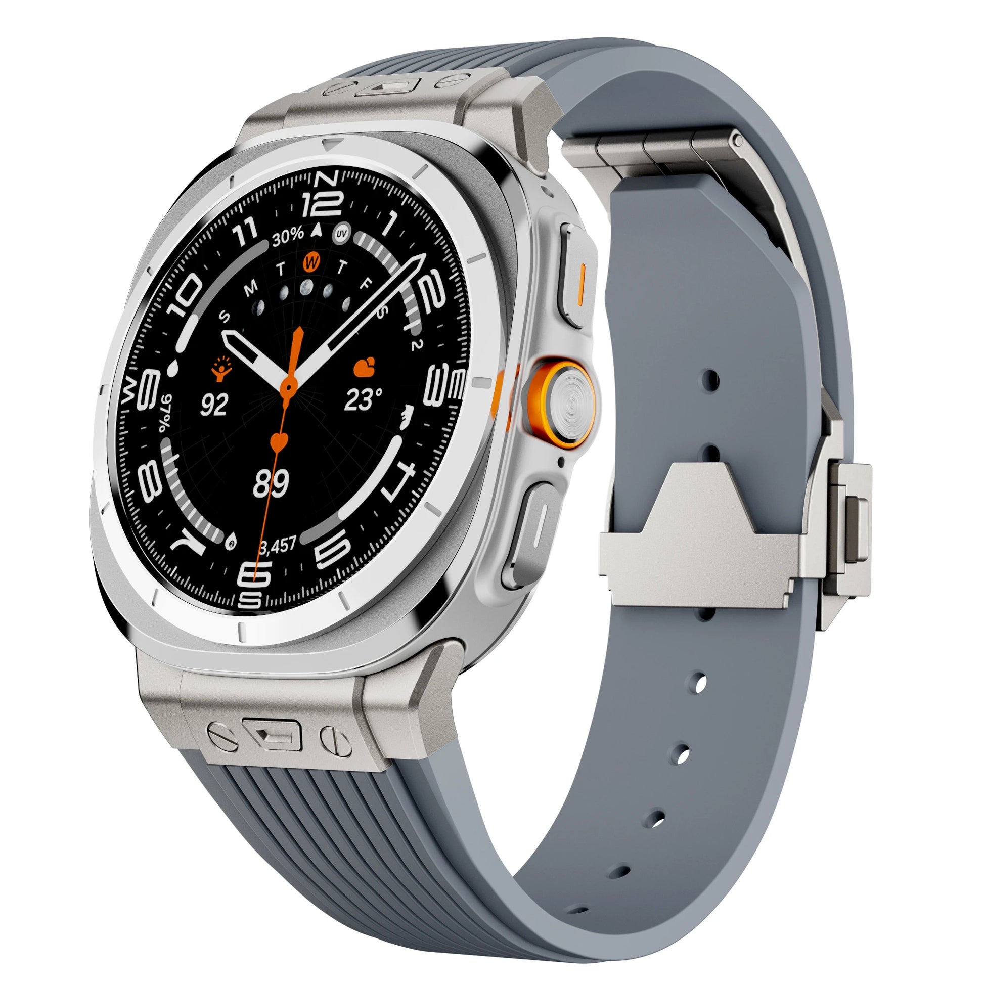 Metal No Gaps Curved End Silicone Strap for Samsung Galaxy Watch Ultra