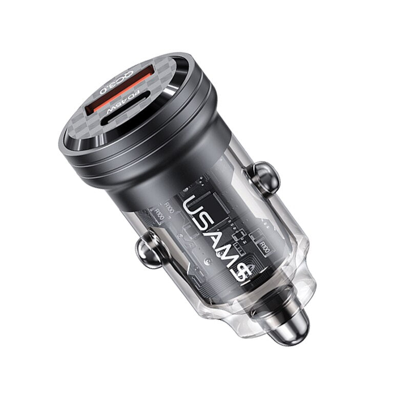 USAMS 45W Type-C Transparent Car Charger