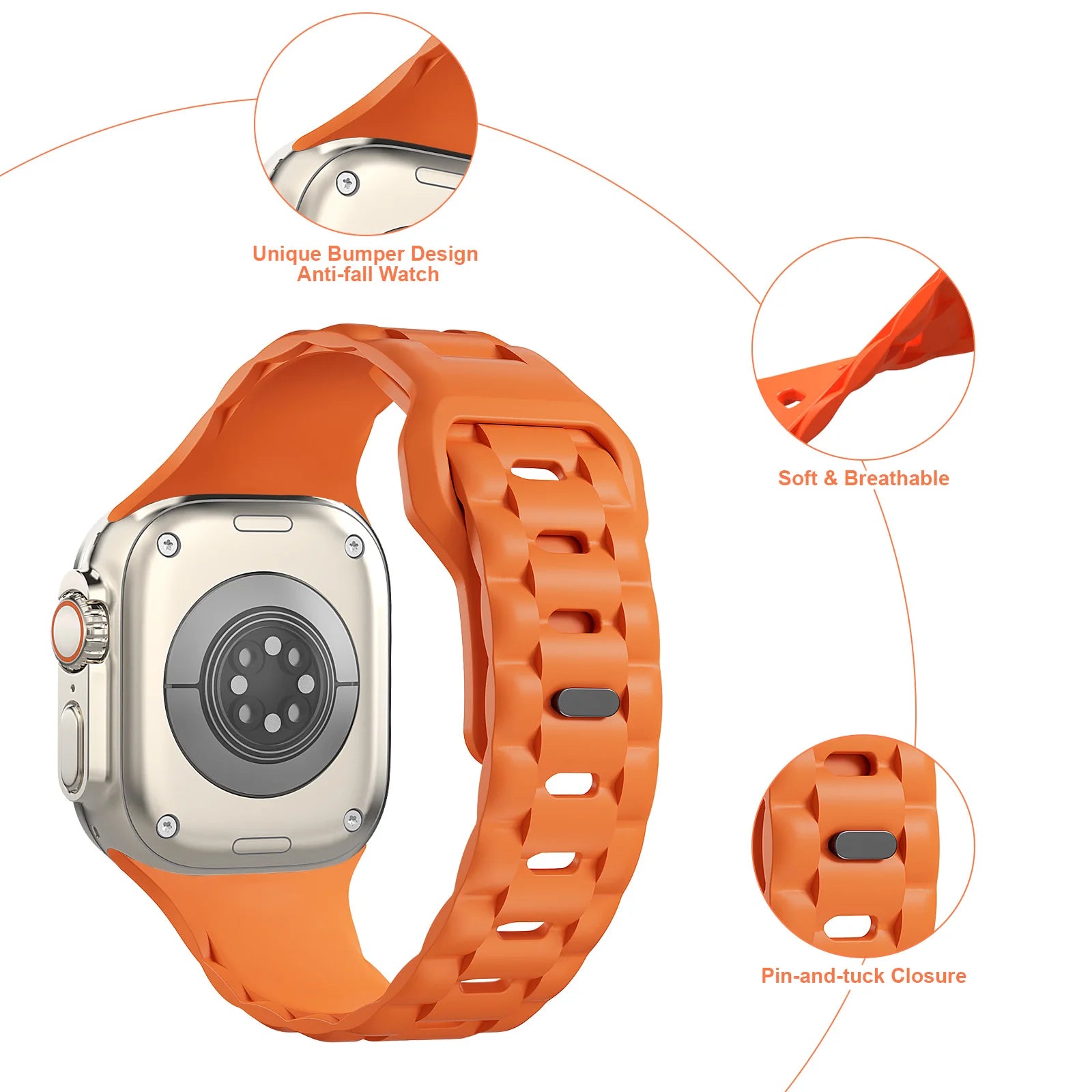 Rugged Sport Silicone Strap for Apple Watch