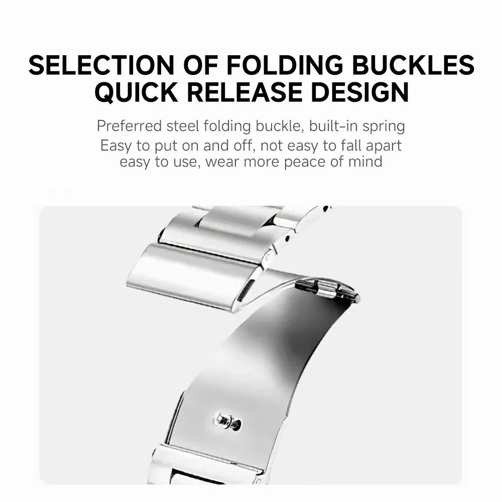 Stainless Steel Strap & Metal Frame Accessories for Apple Watch Series 10