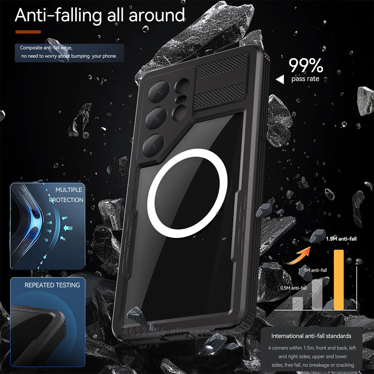 IP68 Waterproof Full Body 360 Protection Magnetic Case for Samsung Galaxy S25 Series