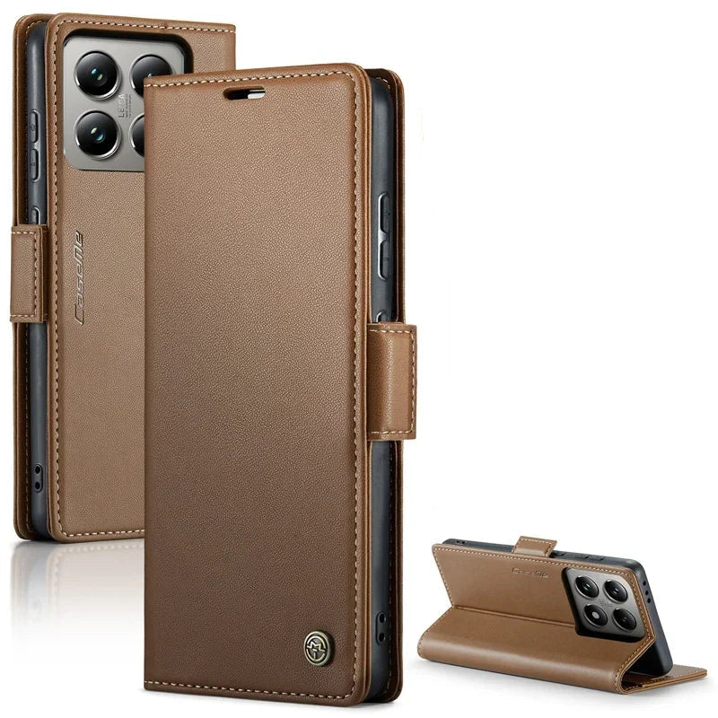 Retro Magnetic Leather Wallet Case for Xiaomi 14T Series