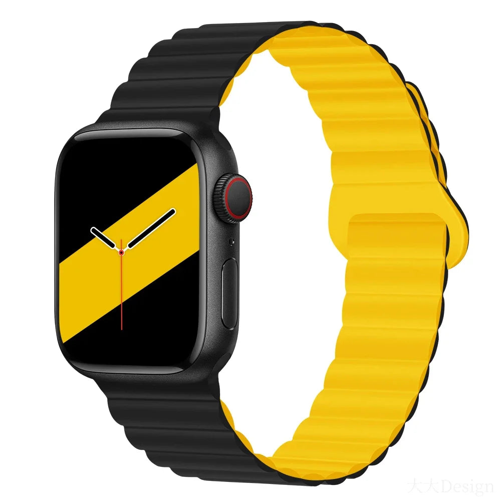 Lightweight Silicone Band with Magnetic Buckle for Apple Watch