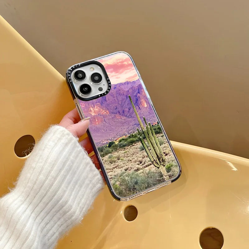 Alpine Landscape Colorful Flowers Soft TPU Shockproof Case for iPhone 16 Series