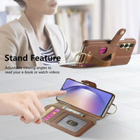 Card Slot Wallet Case with Wrist Strap & Ring Flip for Samsung Galaxy S23 Series