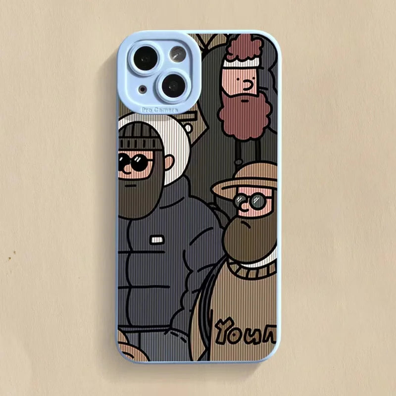 Cartoon Patterned Mini Shockproof Soft Rear Case for iPhone 14 Series