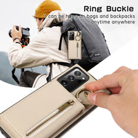 Crossbody Zipper Leather Wallet Case for Samsung Galaxy S25 Series