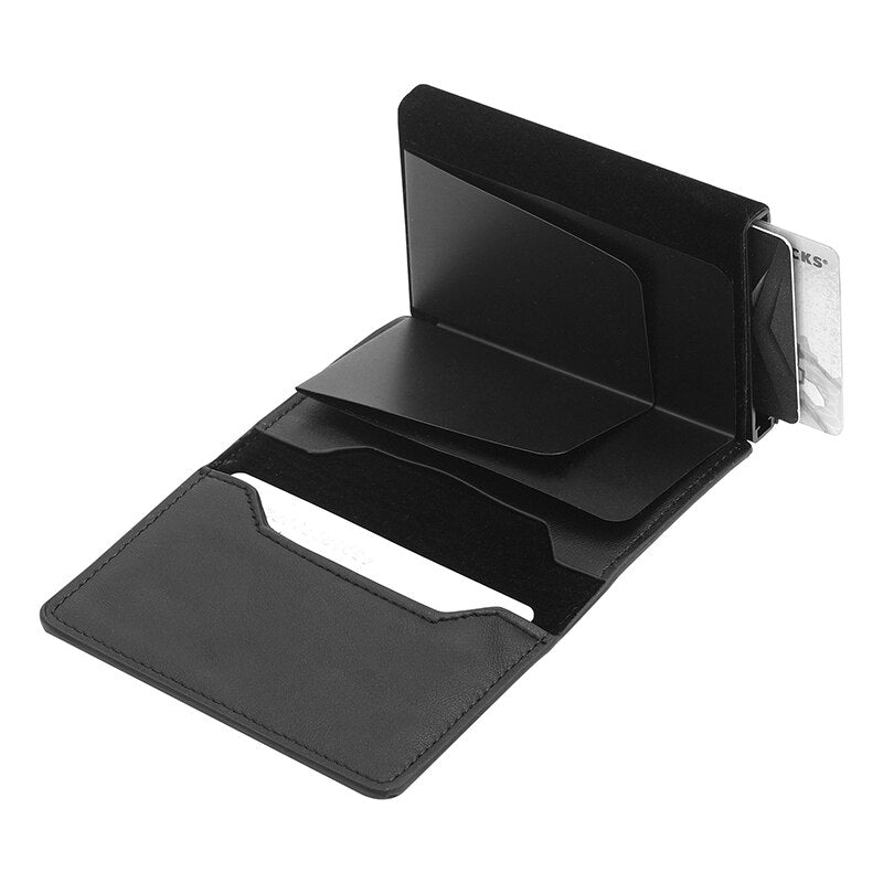 YKSOM Carbon Fiber AirTag Wallet with Business ID Credit Card Holder
