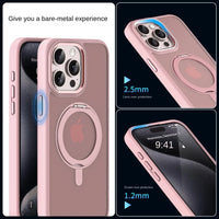 Frosted Magnetic Rotating Bracket Case for iPhone 16 Series