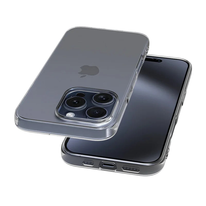 Ultra-Thin Transparent Silicone Soft Case for iPhone 15 Series