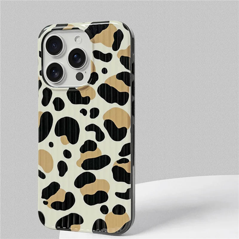 Chic Leopard Spot Silicone Case for iPhone 15 Series