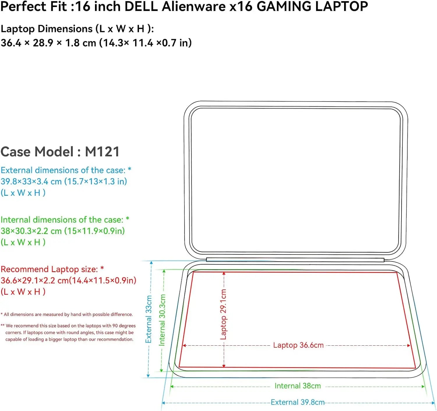 360° Protective Laptop Sleeve Case for 16 Inch Laptop