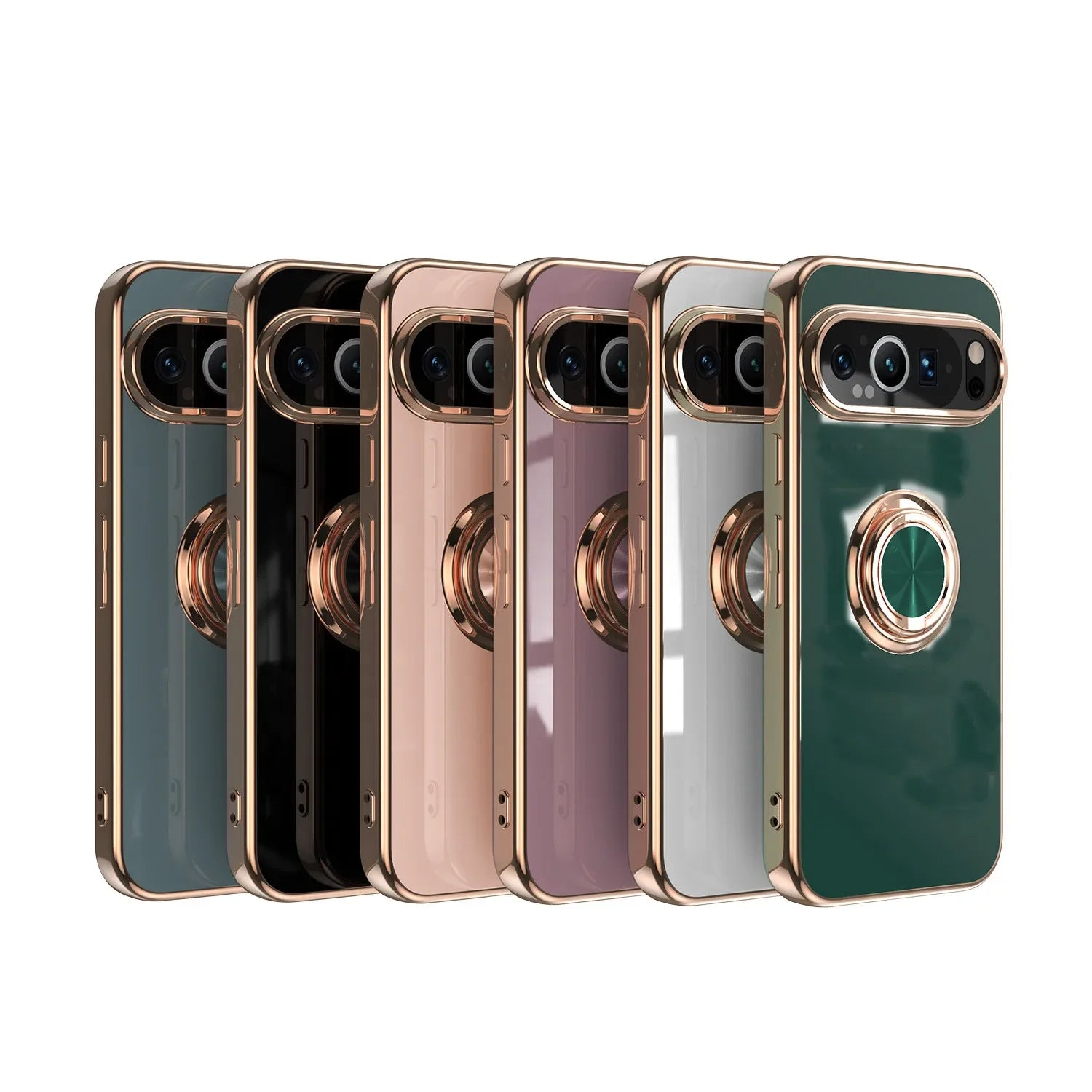 Shockproof Plating Ring Holder Case for Google Pixel 9 Series